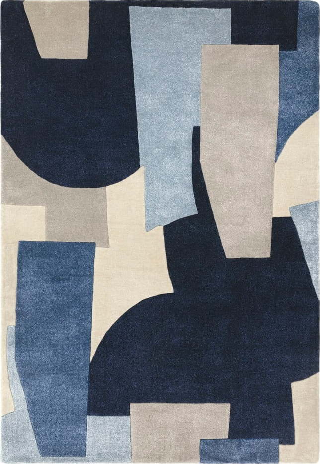 Modrý ručně tkaný koberec z recyklovaných vláken 120x170 cm Romy – Asiatic Carpets Asiatic Carpets