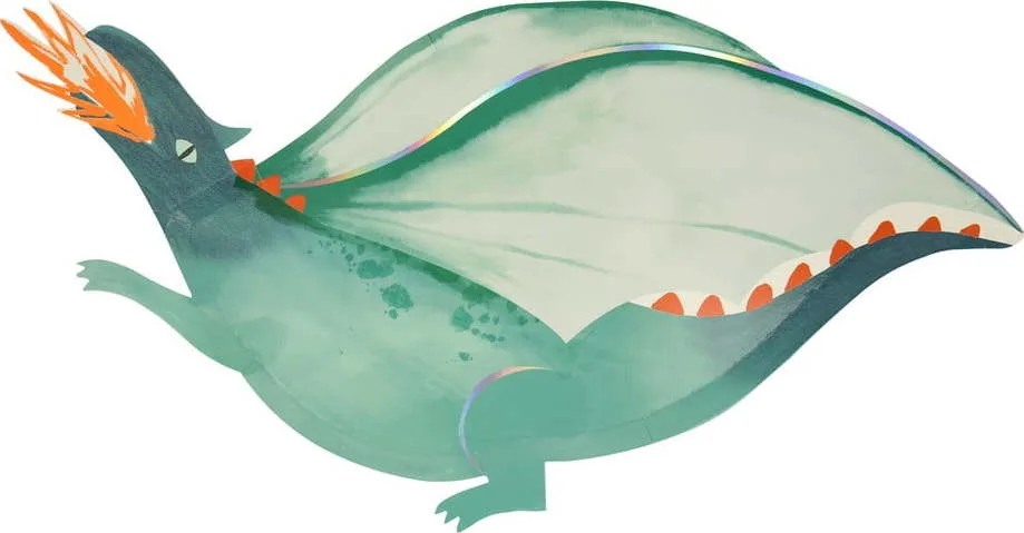 Papírové jednorázové tácky v sadě 4 ks Dragon – Meri Meri