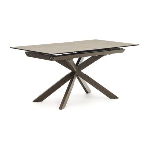 Hněd&yacute; rozkl&aacute;dac&iacute; j&iacute;deln&iacute; stůl s keramickou deskou 90x160 cm Atminda &ndash; Kave Home Kave Home