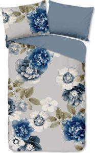 Modro-&scaron;ed&eacute; flanelov&eacute; povlečen&iacute; na jednolůžko 140x200 cm Gabin &ndash; Good Morning GOOD MORNING