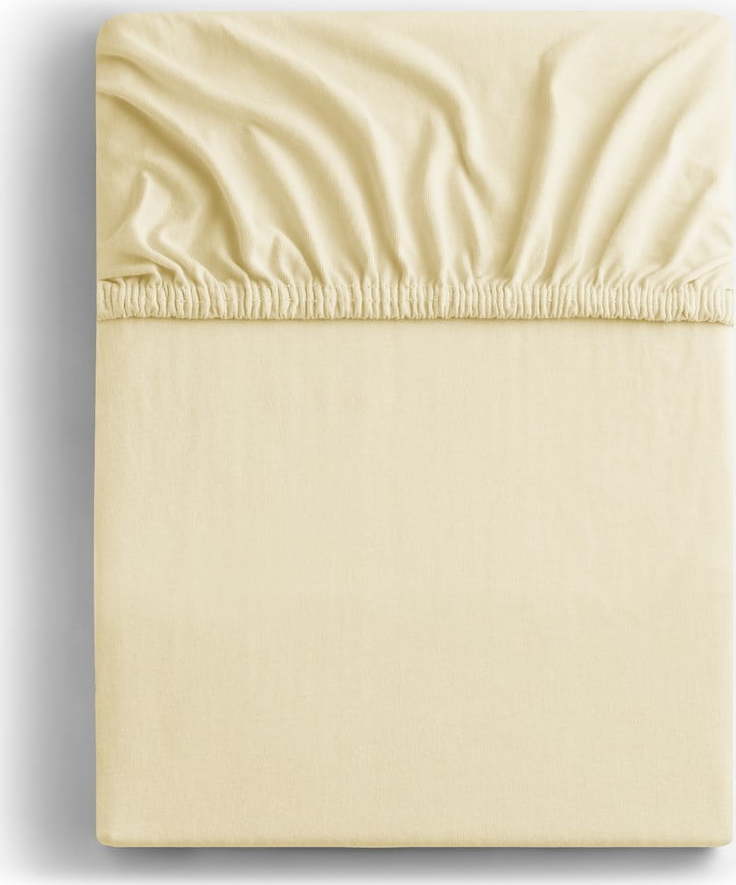 Krémové napínací prostěradlo jersey 120x200 cm Amber – DecoKing DecoKing