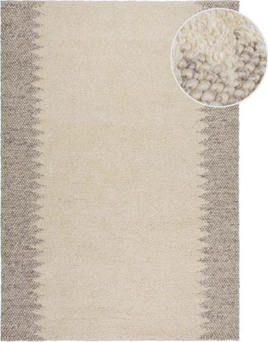 Krémový ručně tkaný koberec s příměsí vlny 80x150 cm Minerals Border – Flair Rugs Flair Rugs