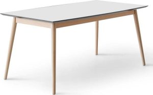 Rozkl&aacute;dac&iacute; j&iacute;deln&iacute; stůl s b&iacute;lou deskou v b&iacute;lo-př&iacute;rodn&iacute; barvě 90x165 cm Meza &ndash; Hammel Furniture Hammel Furniture