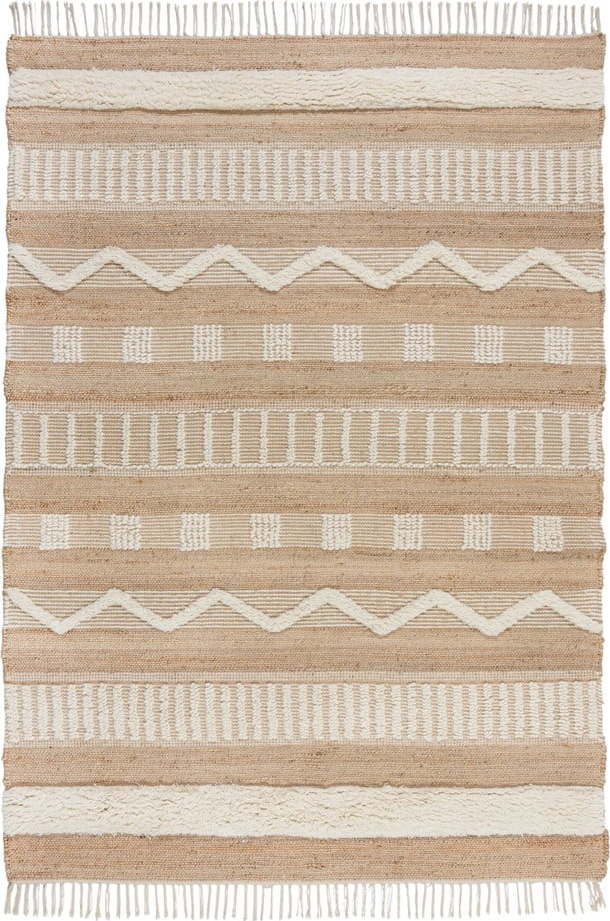 Ručně tkaný koberec s příměsí juty v přírodní barvě 200x290 cm Medina – Flair Rugs Flair Rugs