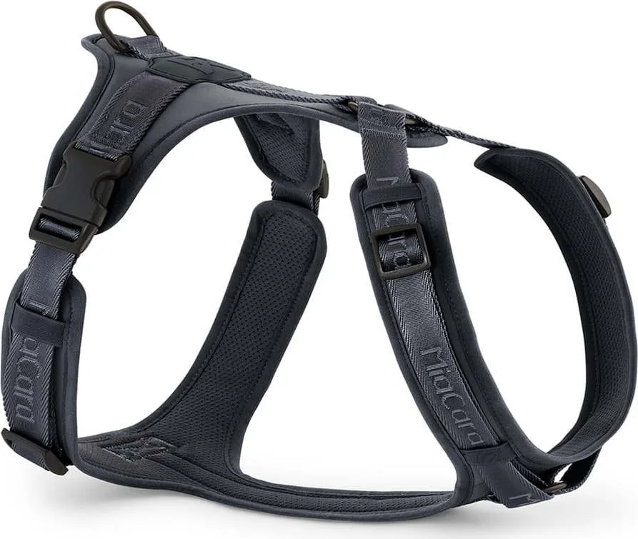 Tmavě šedý postroj velikost L délka 42 cm Modena Asphalt L – MiaCara