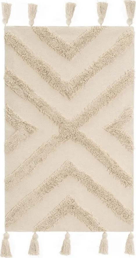 Krémový pratelný bavlněný koberec 50x80 cm – Casa Selección Casa Selección