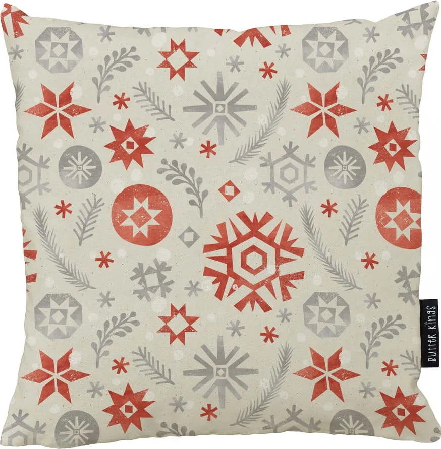 Vánoční polštář s bavlněným povlakem Butter Kings Snowflake Frost, 45 x 45 cm