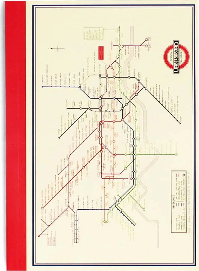 Zápisník 60 str. formát A6 Heritage Tube Map – Rex London