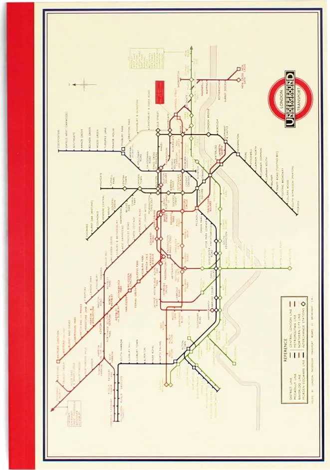 Zápisník 60 str. formát A5 Heritage Tube Map – Rex London