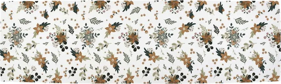 Bavlněný běhoun na stůl s vánočním motivem 40x140 cm Festive Flowers – Butter Kings