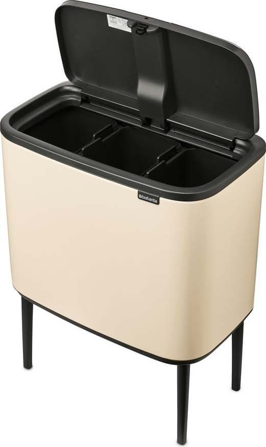 Béžový dotykový ocelový odpadkový koš na tříděný odpad 3x11 l Bo Touch Bin – Brabantia Brabantia