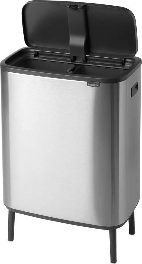 Dotykový ocelový odpadkový koš na tříděný odpad v matně stříbrné barvě 2x30 l Bo Touch Bin Hi – Brabantia
