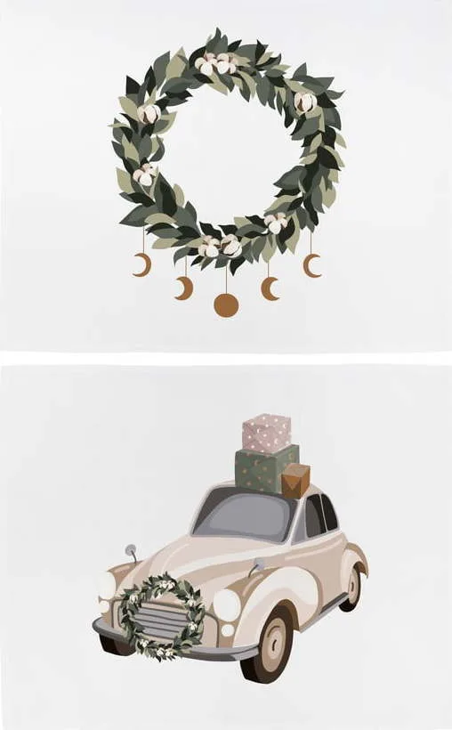 Látková prostírání s vánočním motivem v sadě 2 ks 35x47 cm Festive Car – Butter Kings