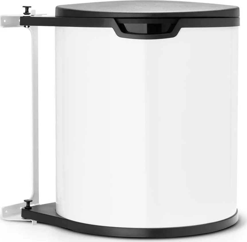 Bílý vestavný ocelový odpadkový koš 15 l – Brabantia