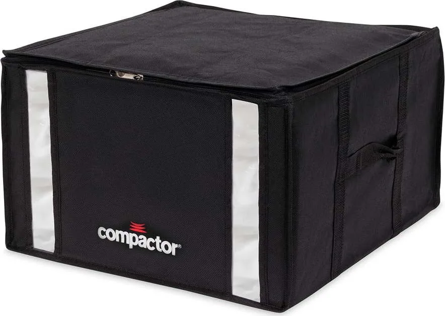 Černý úložný box na oblečení Compactor XXL Black Edition 3D Medium, 125 l