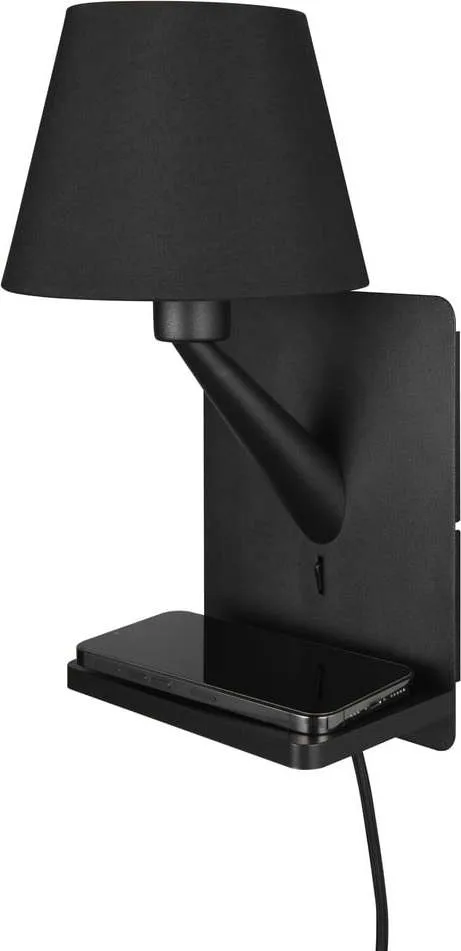 Matně černé nástěnné svítidlo Comfort – Trio