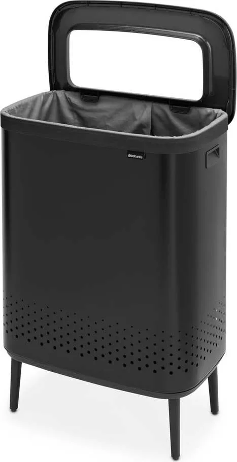 Matně černý kovový koš na prádlo 90 l Bo Hi – Brabantia