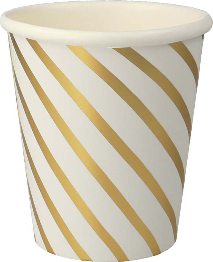Papírové jednorázové kelímky v sadě 8 ks Gold Swirl – Meri Meri Meri Meri