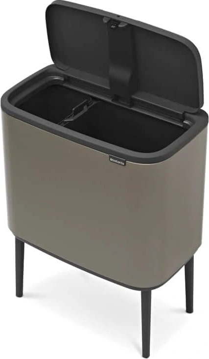 Šedý dotykový ocelový odpadkový koš na tříděný odpad 11+23 l Bo Touch Bin – Brabantia Brabantia