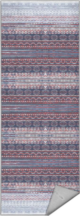 Fialovo-šedý pratelný běhoun 80x200 cm Vintage Stripe – Mila Home Mila Home