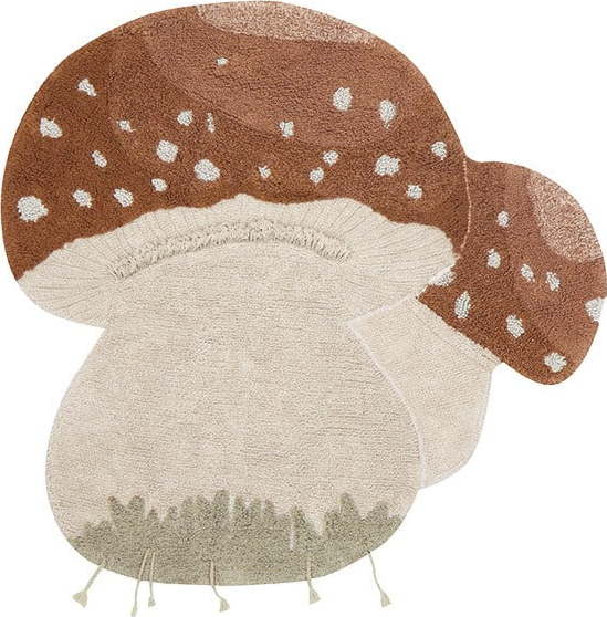 Pratelný ručně tkaný bavlněný dětský koberec v cihlové barvě krémový 120x120 cm Boletus – Lorena Canals Lorena Canals