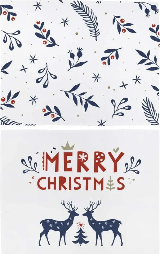 Vánoční látkové prostírání v sadě 2 ks 45x35 cm Merry Blue Christmas