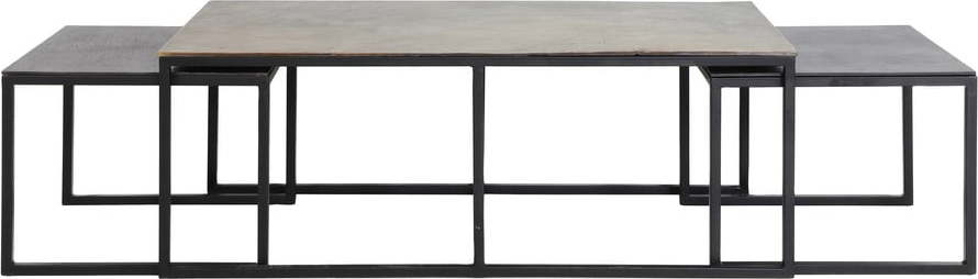 Kovové konferenční stolky v černo-bronzové barvě sadě 3 ks 50x120 cm Kumalu – Light & Living Light & Living