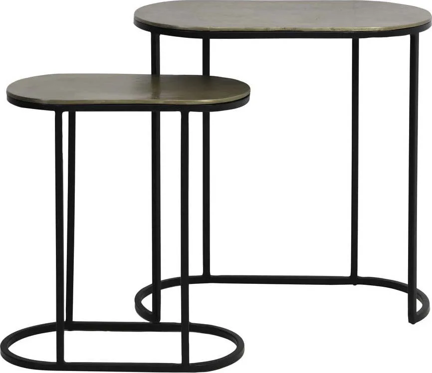 Kovové odkládací stolky v sadě 2 ks 26x53 cm Bocov – Light & Living