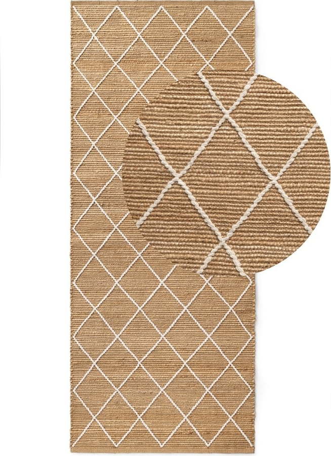 Ručně tkaný jutový běhoun v přírodní barvě 80x200 cm Kunu – Hanse Home Hanse Home