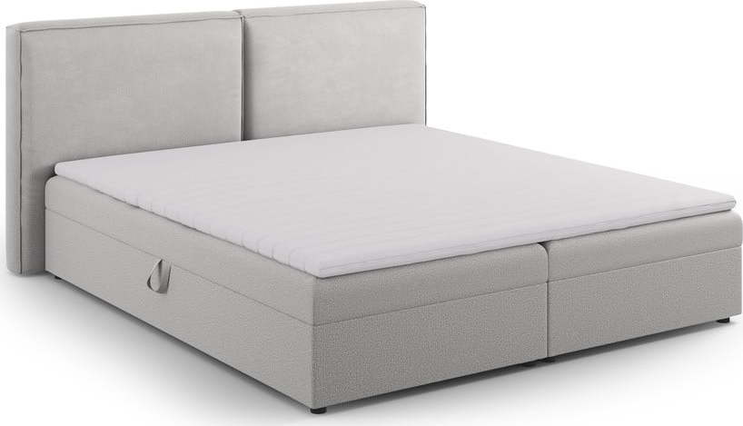 Světle šedá boxspring postel s úložným prostorem 140x200 cm Arendal – Cosmopolitan Design Cosmopolitan design
