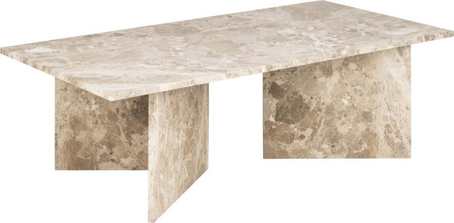 Béžový konferenční stolek v dekoru mramoru 70x140 cm Vega – Actona Actona