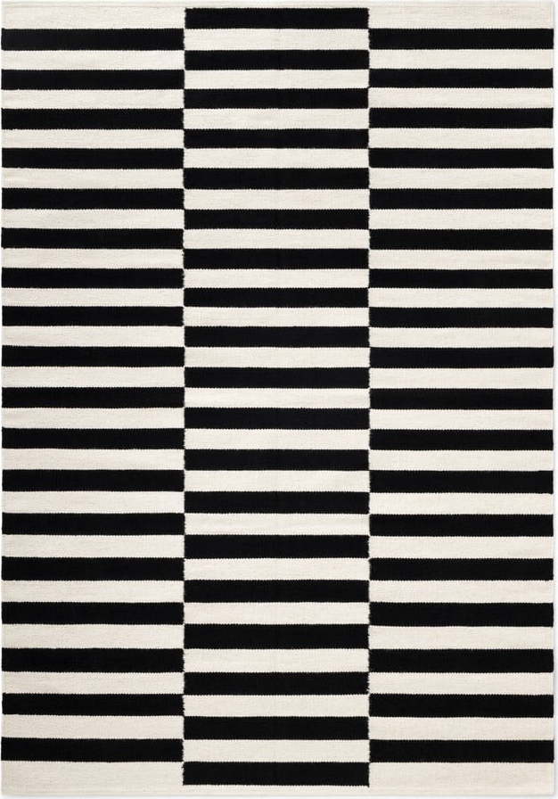 Černo-bílý oboustranný ručně tkaný vlněný koberec 160x230 cm Donna – Hanse Home Hanse Home