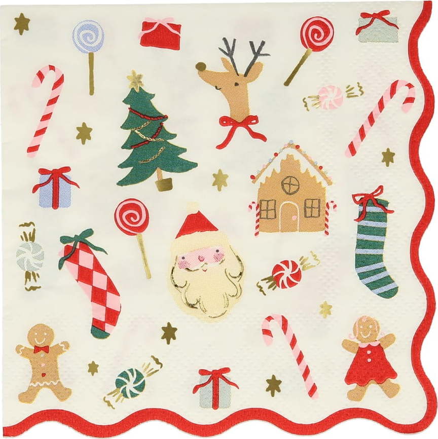 Papírové ubrousky v sadě 16 ks Jolly Christmas – Meri Meri Meri Meri