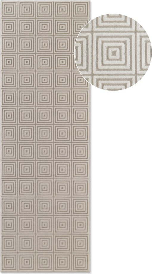 Béžovo-krémový běhoun 80x240 cm Perles Tourmaline – Elle Decoration Elle Decoration