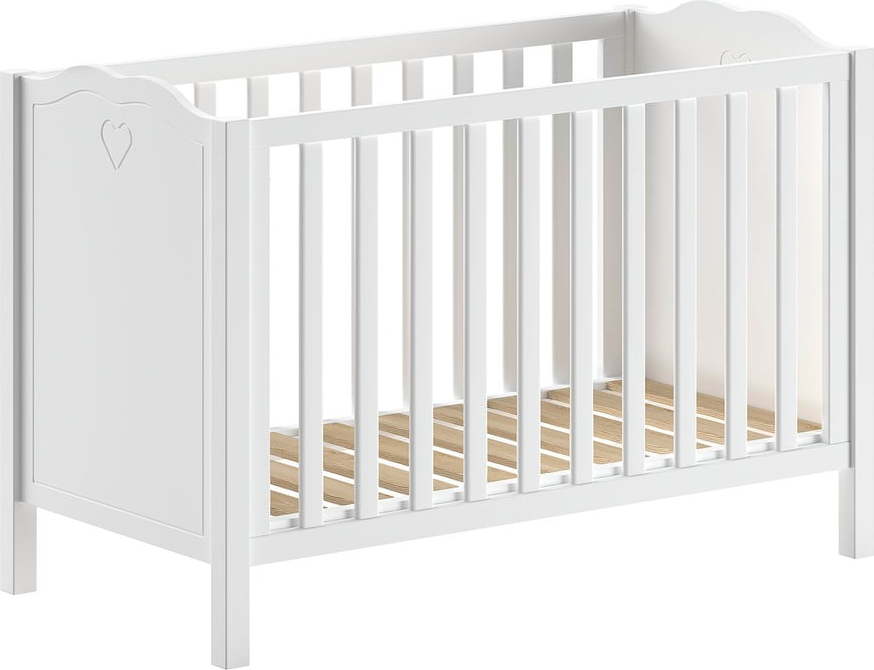Bílá postýlka z borovicového dřeva 60x120 cm Amori – Vipack Vipack