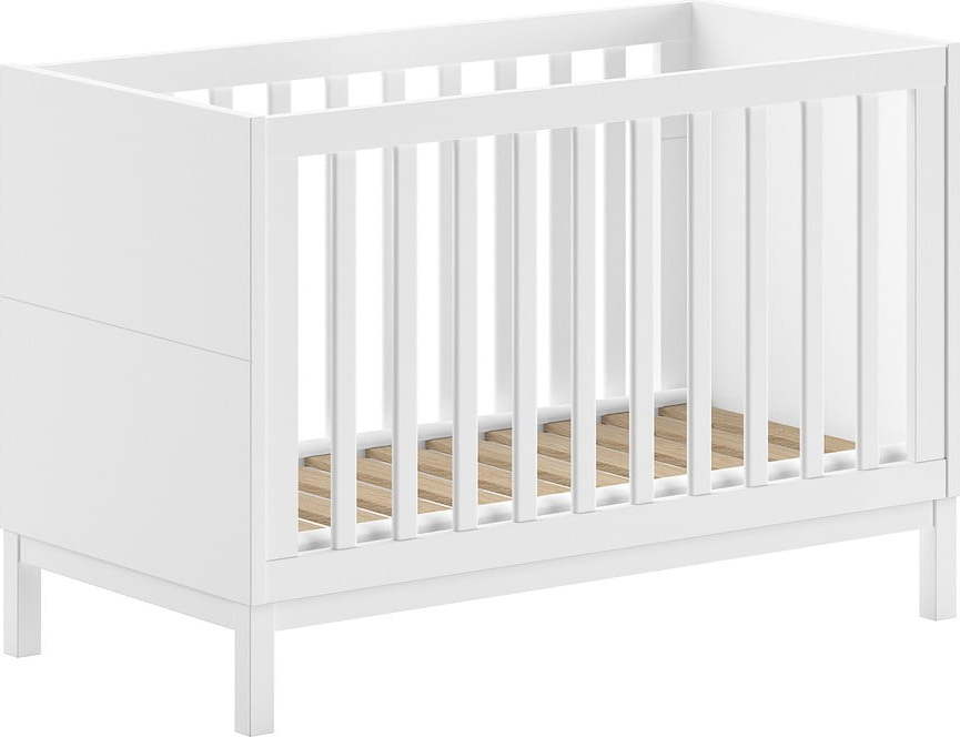 Bílá postýlka z borovicového dřeva 60x120 cm Eva – Vipack Vipack