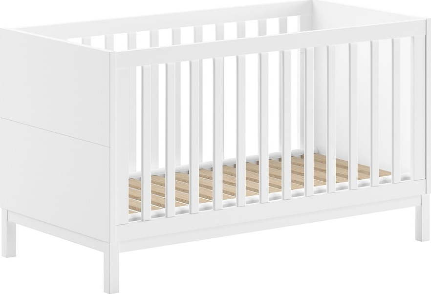 Bílá postýlka z borovicového dřeva 70x140 cm Eva – Vipack Vipack
