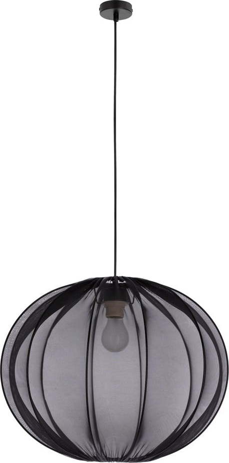 Černé závěsné svítidlo s textilním stínidlem ø 52 cm Mellow – Candellux Lighting Candellux Lighting