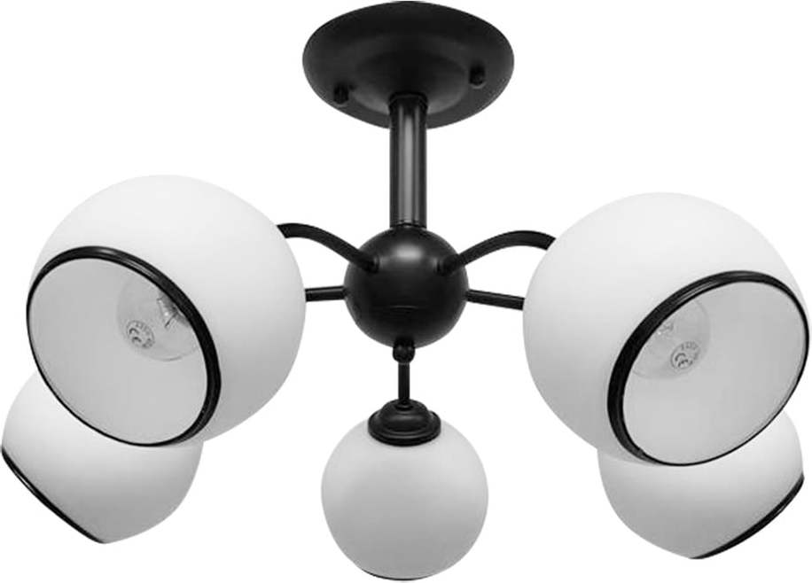 Černo-bílé stropní svítidlo se skleněným stínidlem 56x56 cm Marinen – Candellux Lighting Candellux Lighting