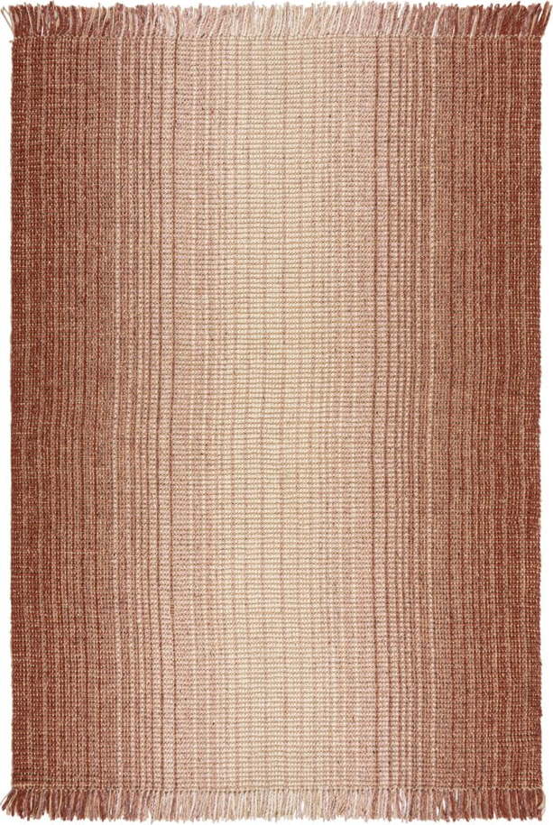 Červený oboustranný ručně tkaný koberec s příměsí juty 160x230 cm Jute Ombre Red – Flair Rugs Flair Rugs