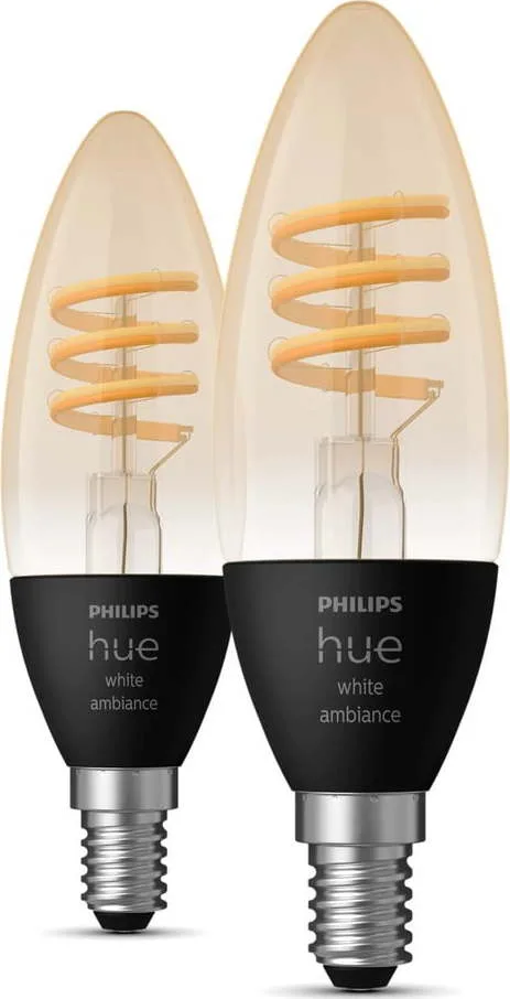 Filamentové smart žárovky v sadě 2 ks E14, 5 W White ambiance – Philips Hue