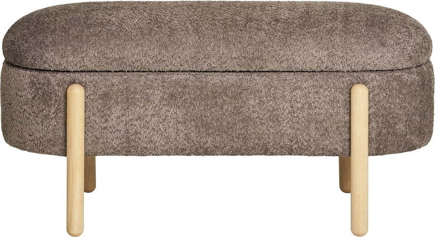 Hnědá lavice z textilie bouclé Branca – House Nordic House Nordic