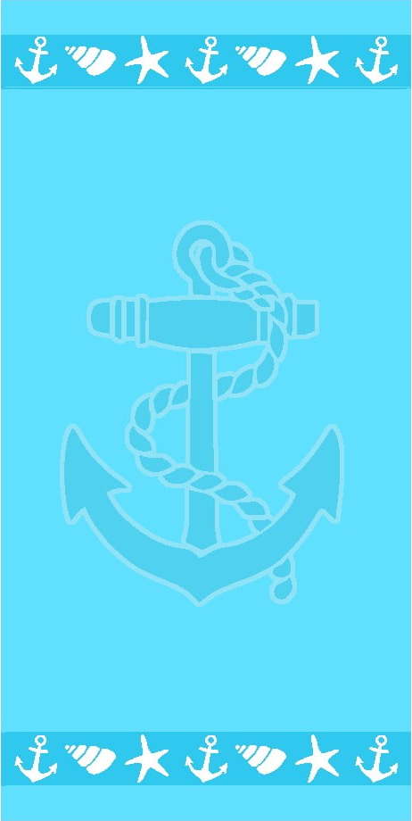 Modrá froté bavlněná plážová osuška 70x140 cm Anchor – B.E.S. B.E.S.