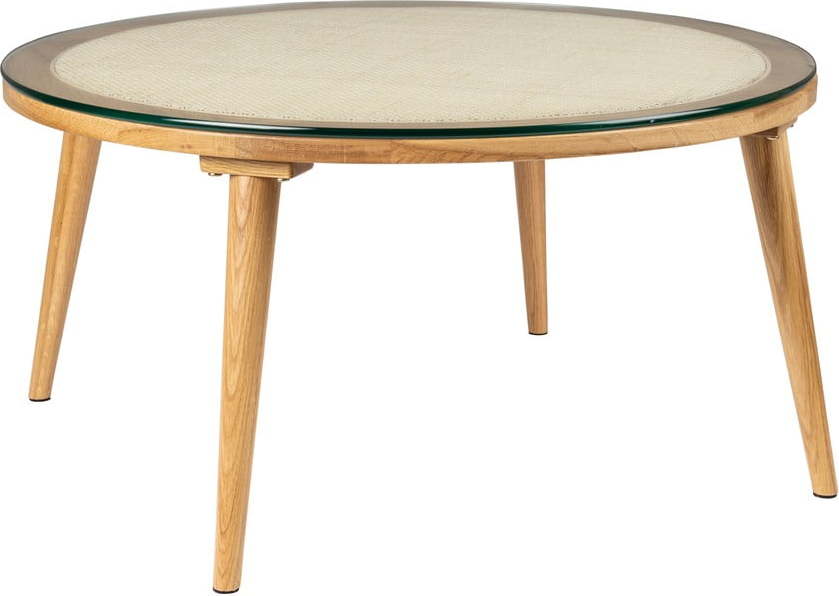 Skleněný kulatý konferenční stolek v přírodní barvě ø 70 cm Haru – White Label White Label