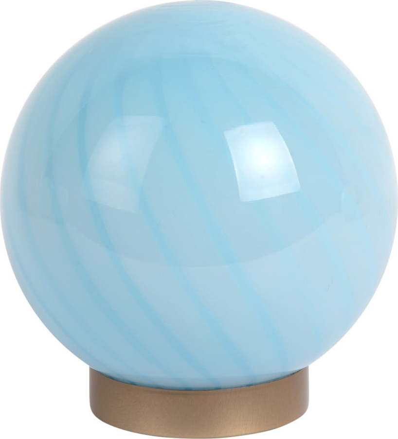 Světle modrá stolní lampa se skleněným stínidlem (výška 17 cm) Summer Globe – Leitmotiv Leitmotiv