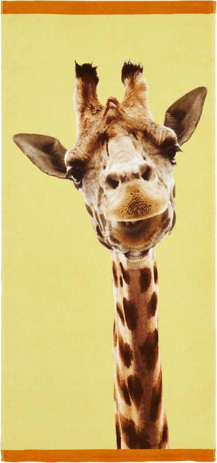 Žlutá bavlněná plážová osuška 76x160 cm Giraffe – Catherine Lansfield Catherine Lansfield