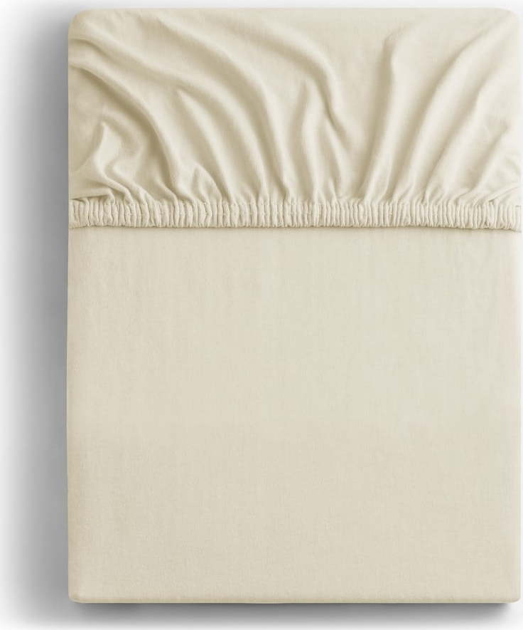 Béžové napínací prostěradlo jersey 200x200 cm Amber – DecoKing Restilo