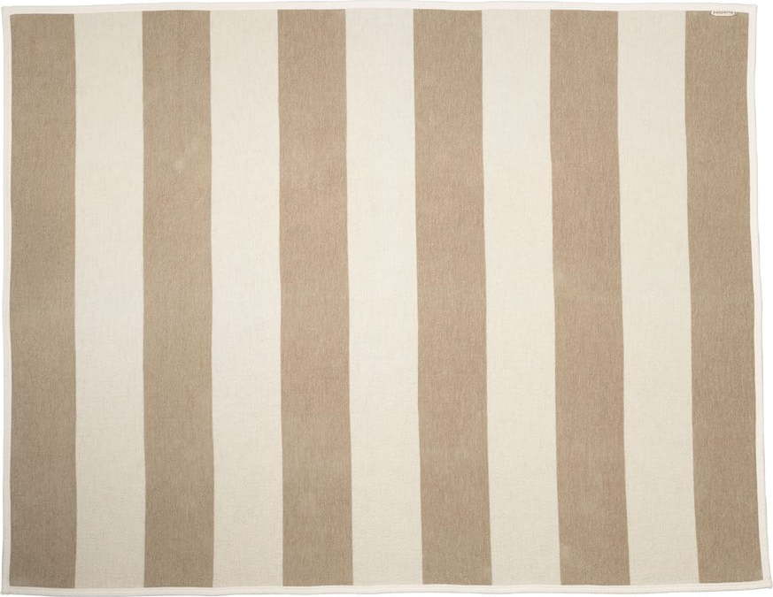 Béžovo-krémová deka s příměsí vlny 140x180 cm Bob Mud Vanilla – Pappelina Pappelina