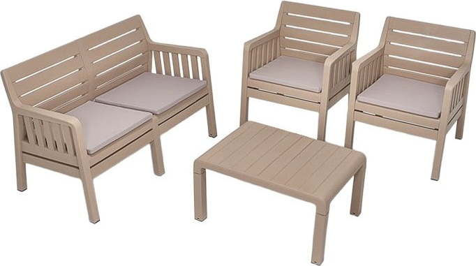 Béžový zahradní lounge set pro 4 Lara – Floriane Garden FLORIANE GARDEN