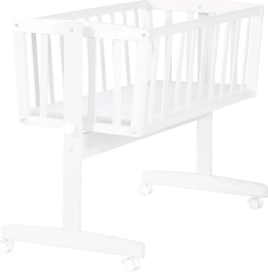 Bílá kolébka na kolečkách 40x90 cm – Roba